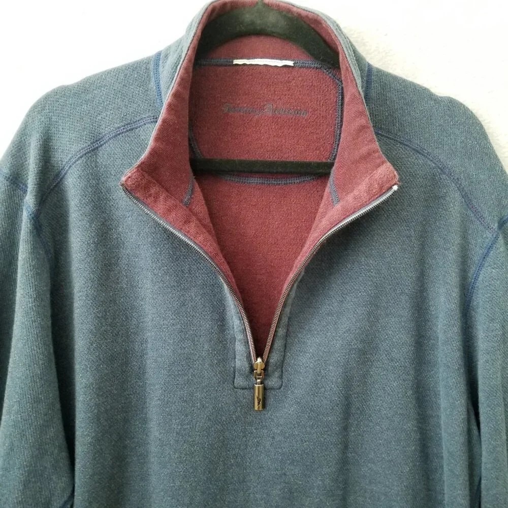 Tommy Bahama Mens Pullover Quarter Zip Sweater Shirt Size L